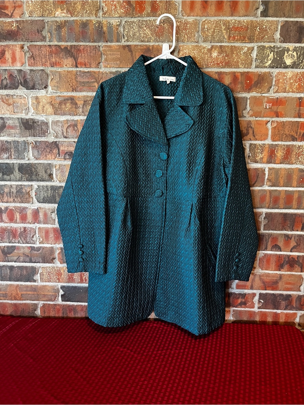 Indigo Soul Women’s Teal Lightweight Textured Jacket Size:2XL